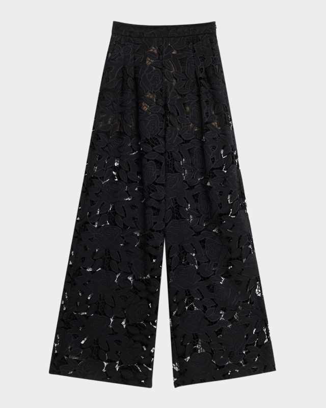 Guipure Lace Wide Leg Pants